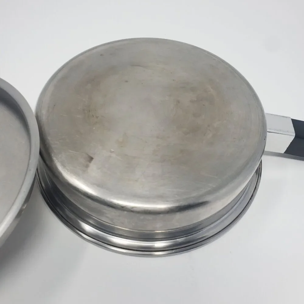 Kitchen Craft Skillet 7.5” 3 ply Multi-Core Stainless Steel + Lid Made USA 1.5Qt
